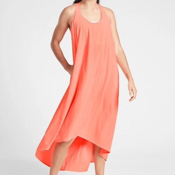 Athleta Presidio Sleeveless Dress Lightweight Coral Women's Medium Petite - Picture 1 of 5